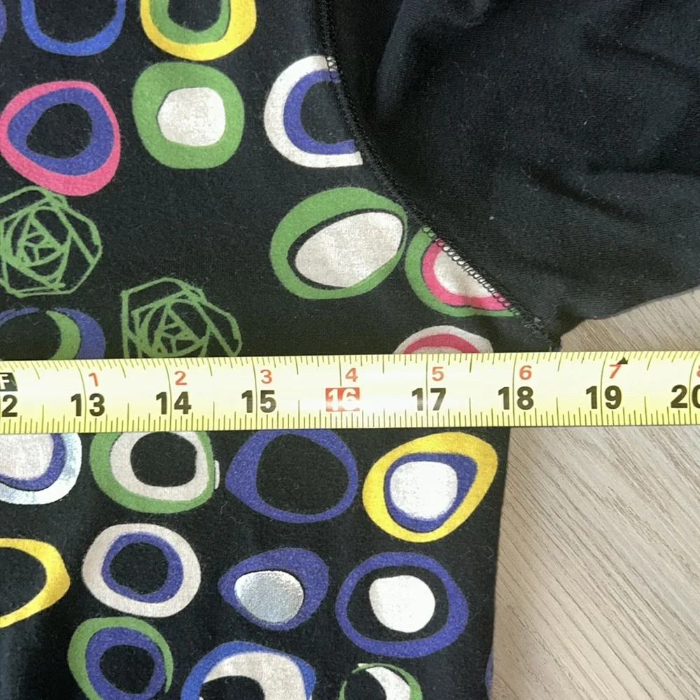 Three Hearts Colorful Cotton LS Shirt M Artsy Wearable Art Casual